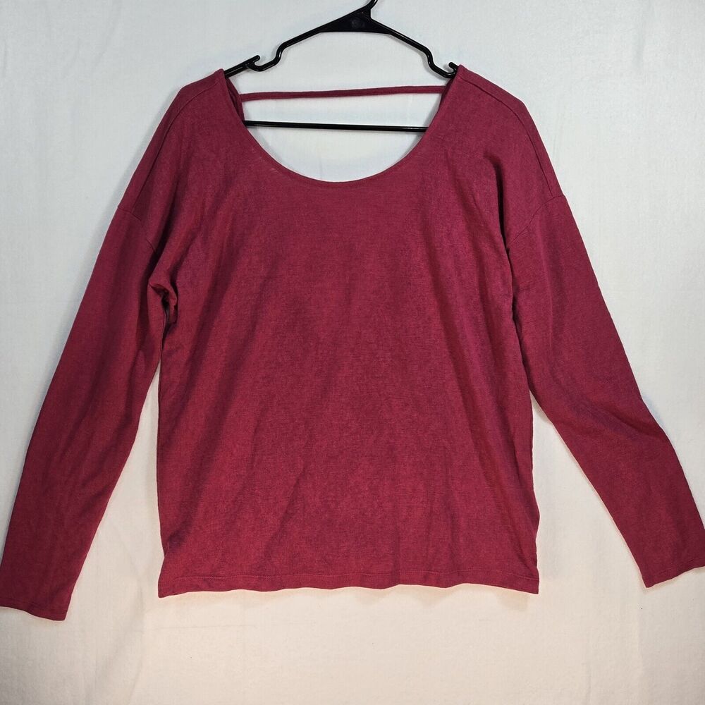 White House Black Market Open Back Top Size Medium Deep Pink Womens